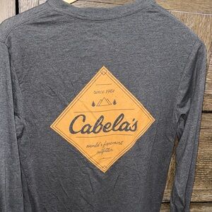 Cabela's Charcoal Gray Long Sleeve Tee with Orange Logo